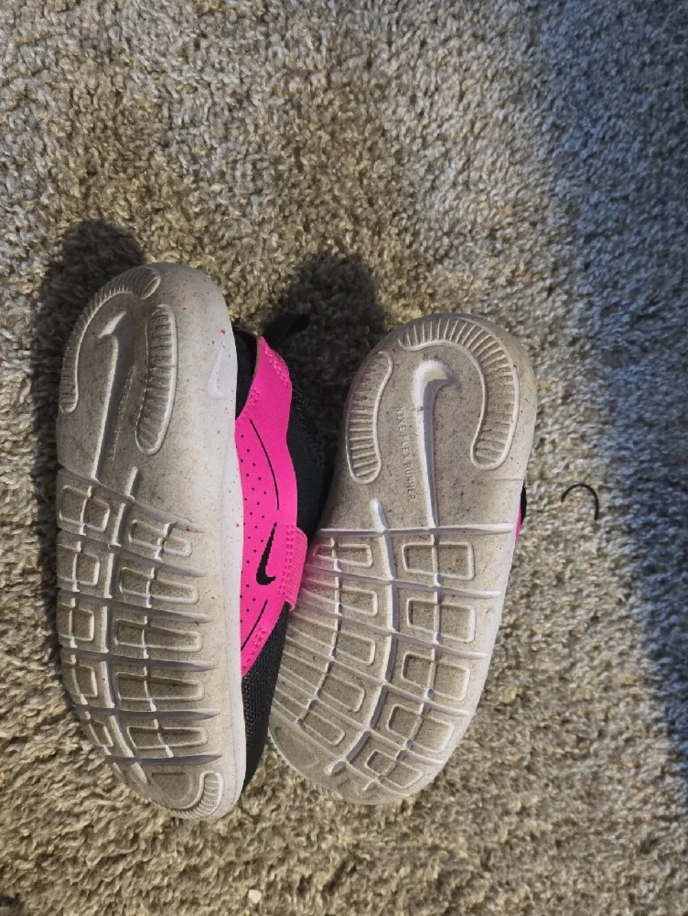 Nike Kids Black Sneakers with Hot Pink Strap